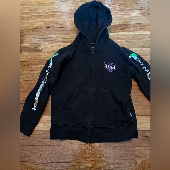 Vans Halloween spiderweb kids hoodie 6/Large fit is 5/6 - Picture 6 of 7